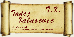 Tadej Kalušević vizit kartica